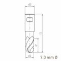 MAYKESTAG HSS-Co8 Slot End Mill With Radius 7mm Short Series 2 Flute Centre Cutting