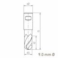 MAYKESTAG HSS-Co8 Slot End Mill With Radius 9mm Short Series 2 Flute Centre Cutting