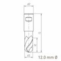MAYKESTAG HSS-Co8 Slot End Mill With Radius 12mm Short Series 2 Flute Centre Cutting