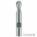 MAYKESTAG HSS-Co8 Slot End Mill With Radius 14mm Short Series 2 Flute Centre Cutting