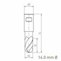 MAYKESTAG HSS-Co8 Slot End Mill With Radius 14mm Short Series 2 Flute Centre Cutting
