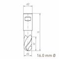 MAYKESTAG HSS-Co8 Slot End Mill With Radius 16mm Short Series 2 Flute Centre Cutting