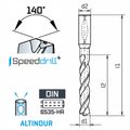 MAYKESTAG Speeddrill+ Universal Solid Carbide Drill Bit 4.9mm 3xD ALTINDUR