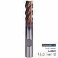 MAYKESTAG Turbo-Cut Allround Solid Carbide End Mill 16mm Long Series 4 Flute