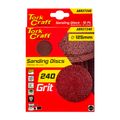 Sanding Disc 125mm No Hole 240 Grit 10/pack Hook And Loop