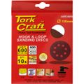 Sanding Disc 150mm 600 Grit With Holes 10/pk Hook And Loop