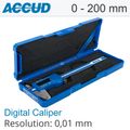 Dig. Caliper 200mm 0.03mm Acc. Metal Cover S/steel 0.01mm Res.