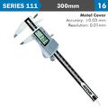 Dig. Caliper 300mm 0.03mm Acc. Metal Cover S/steel 0.01mm Res.