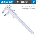 Vernier Caliper 200mm 0.05mm Acc. Din862 0.05mm Grad. S/steel