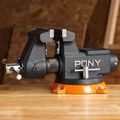 PONY 100mm (4') Pro Heavy-duty Swivel Base Bench Vise