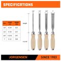 Jorgensen 4pc Wood Chisels Set Incl. 1/4'/ 1/2&rdquo; / 3/4' / 1&rdquo; Chisel
