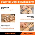 Jorgensen 3pc Whittling Knife Set Incl. 1-1/4' / 1-1/2'/1-3/4' Knives