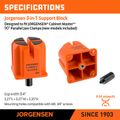 Jorgensen 3-in-1 Support Block 2pc For Parallel Clamps 3/4' Bench Top