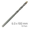 Masonry Drill Bit Long Life 6 X 100mm 10pack