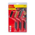 Soft Grip Wide Brush Set Brass Stainless Nylon In Blister Tcw