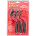 Soft Grip Wide Brush Set Brass Stainless Nylon In Blister Tcw