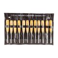 Chisel Set Wood Carving 12piece In Leather Pouch