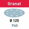 FESTOOL STF D125/8 P40 GR/10 Granat Abrasive Discs 125mm P40 10 Piece