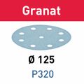 FESTOOL D125 P320 GR/10 Granat Abrasive Discs 125mm P320 10 Piece