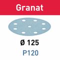 FESTOOL D125 P120 GR/100 Granat Abrasive Discs 125mm P120 100 Piece