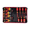 14pc Screwdriver Ph Sl & Pliers Set Electricians Insulated Vde In Case