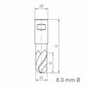 MAYKESTAG HSS-Co8 Slot End Mill With Radius 8mm Short Series 2 Flute Centre Cutting