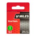 Galv Brad Nail T14 18g 14mm X 1000pcs MILES No8