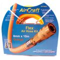 Flex Air Hose Kit 8mm X 10m Orange W/quick Coupler & Connector Yohkon
