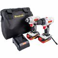 TORK CRAFT Drill + Impact Driver Twin Pack 20v 2 X 2.0ah Battery Kit