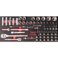 TORK CRAFT 154-Piece 3-Drawer Track Box Tool Set 535 x 255 x 315mm TCTB154