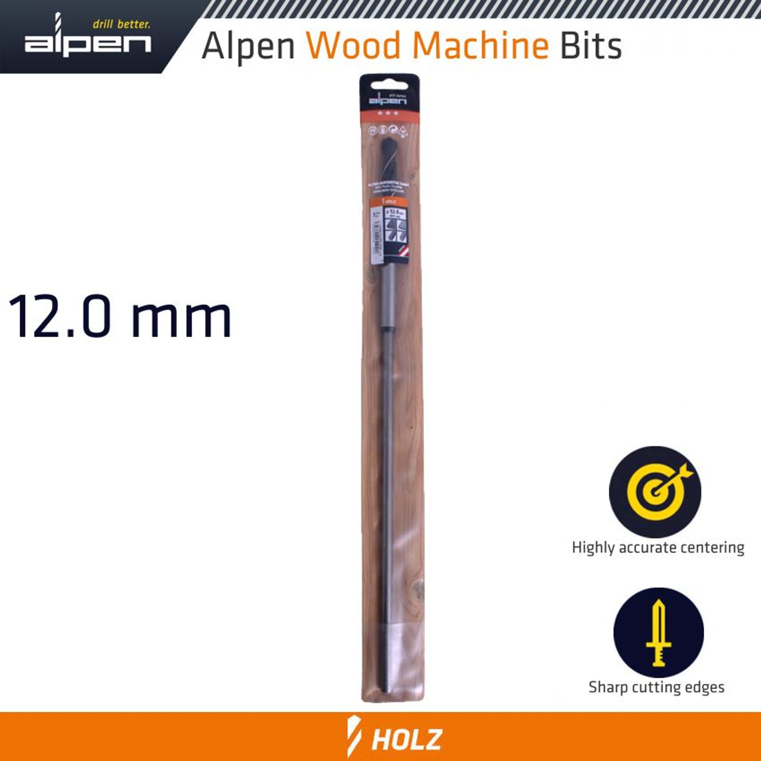 Wood Machine Drill Bit 12mm X 400mm