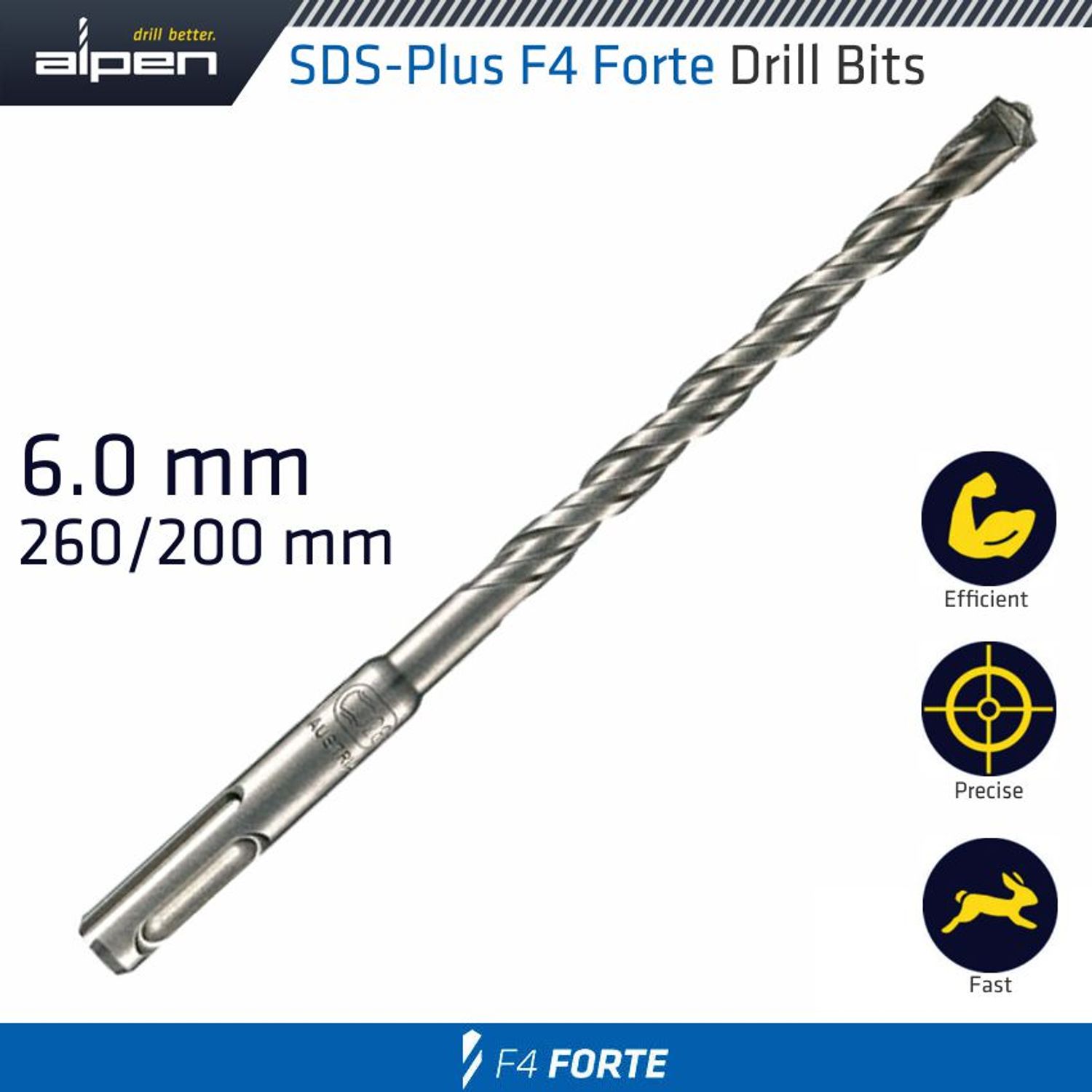 Sds Plus Bit 260 X 200mm 6mm Bulk