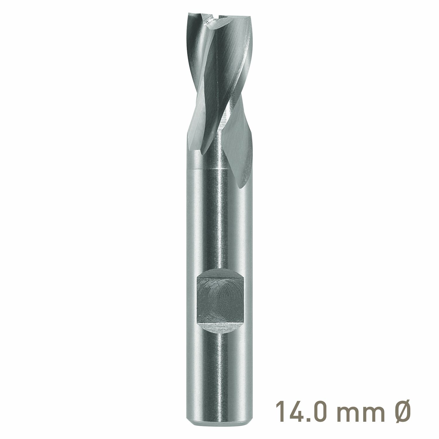 MAYKESTAG HSS-Co8 Slot End Mill 14mm Short Series 2 Flute Centre Cutting DIN 327 D