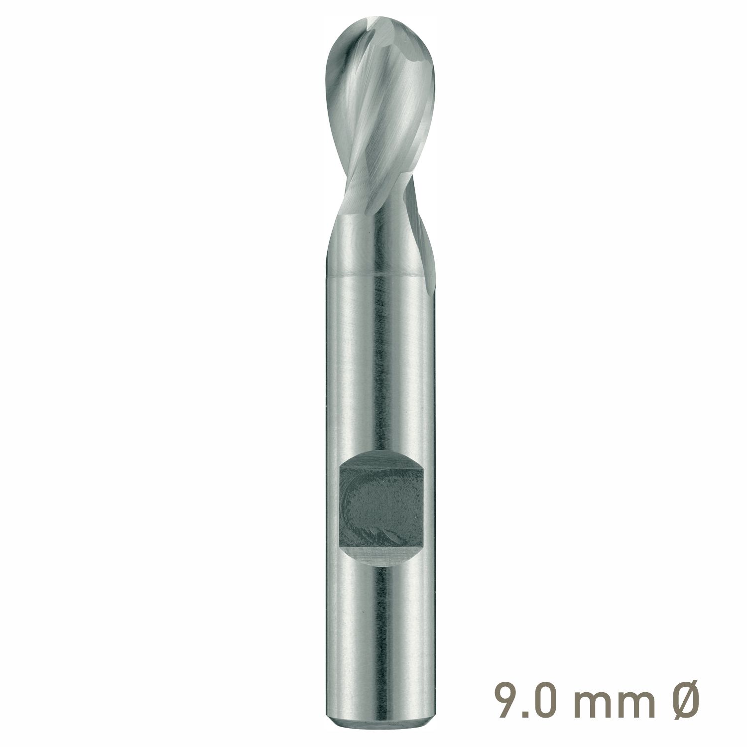 MAYKESTAG HSS-Co8 Slot End Mill With Radius 9mm Short Series 2 Flute Centre Cutting