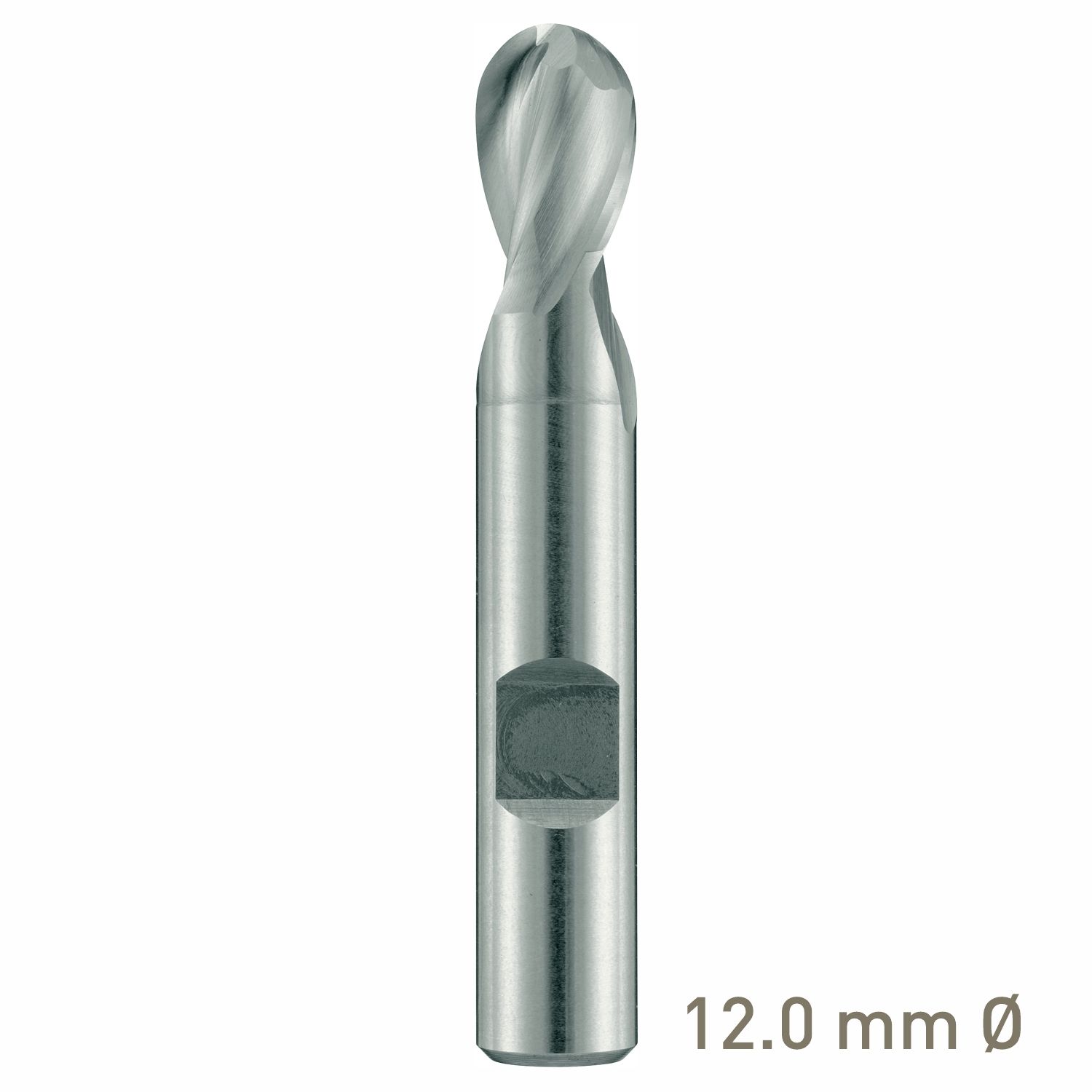 MAYKESTAG HSS-Co8 Slot End Mill With Radius 12mm Short Series 2 Flute Centre Cutting