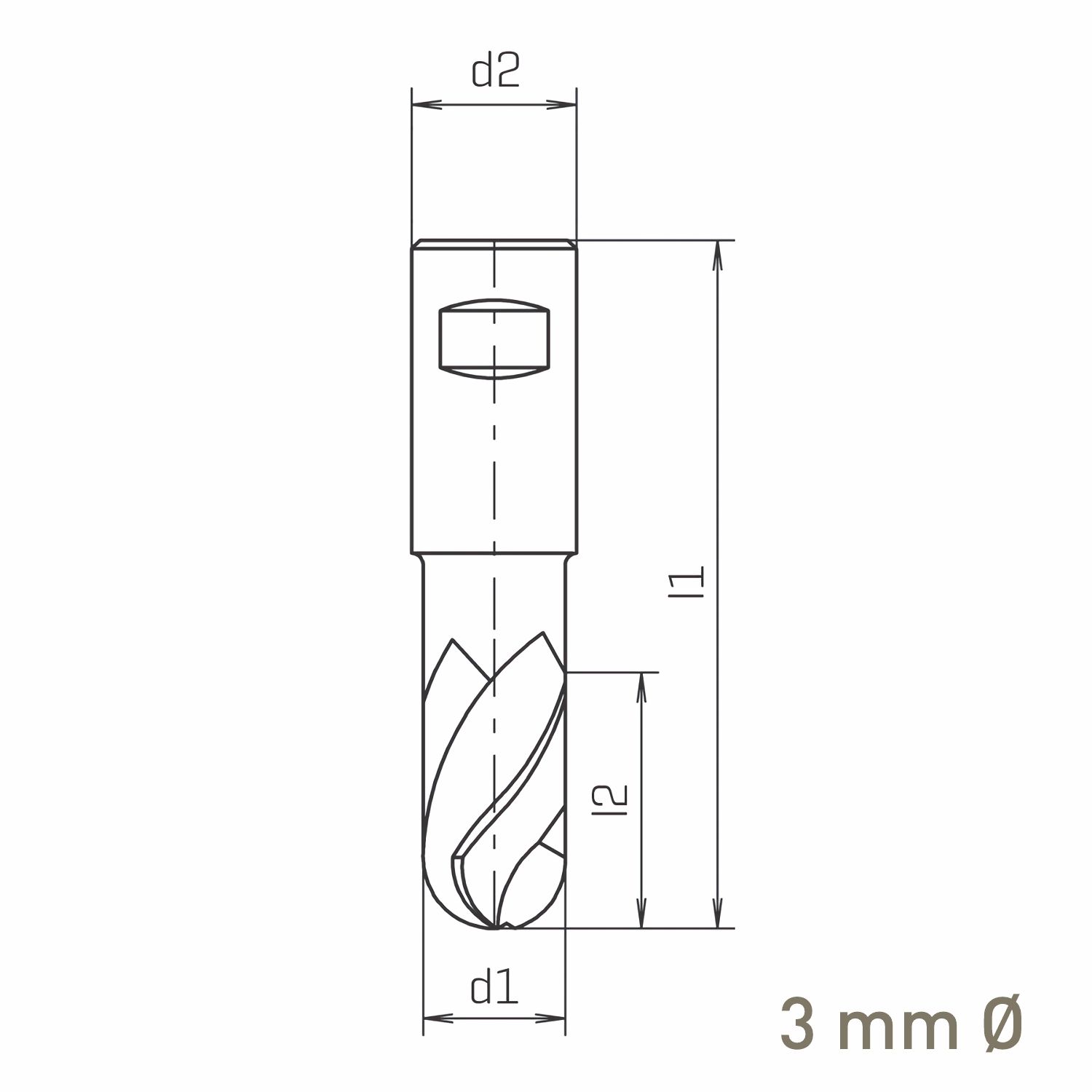 MAYKESTAG ALUNIT HSS-Co8 Slot End Mill With Radius 3mm Short Series