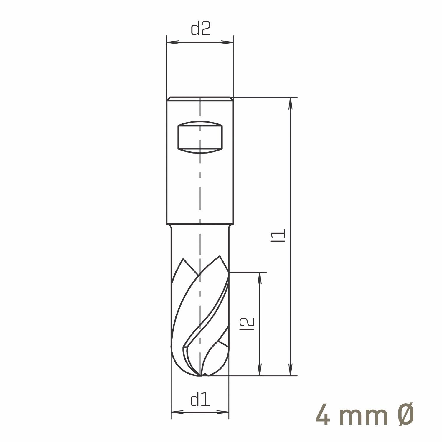 MAYKESTAG ALUNIT HSS-Co8 Slot End Mill With Radius 4mm Short Series