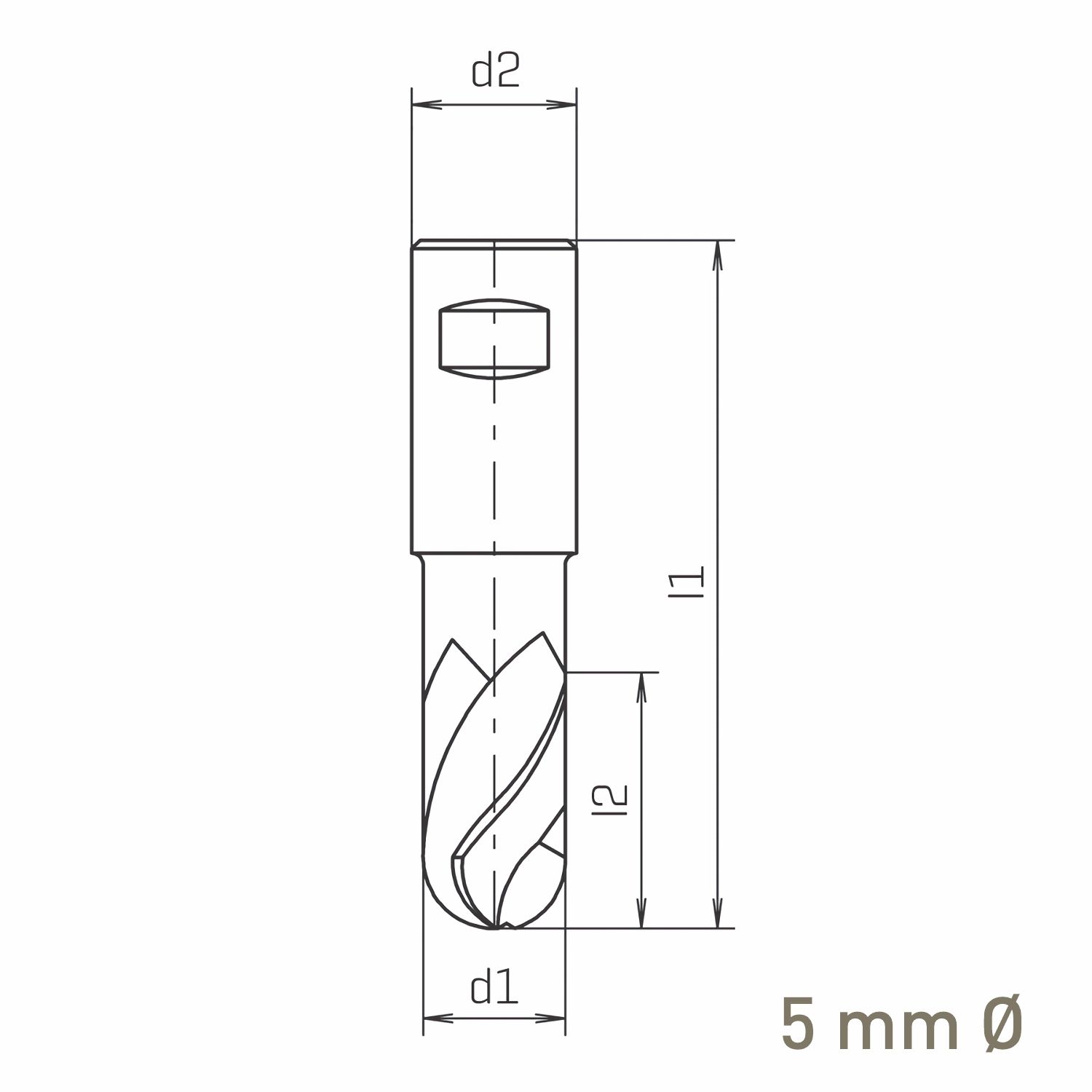 MAYKESTAG ALUNIT HSS-Co8 Slot End Mill With Radius 5mm Short Series