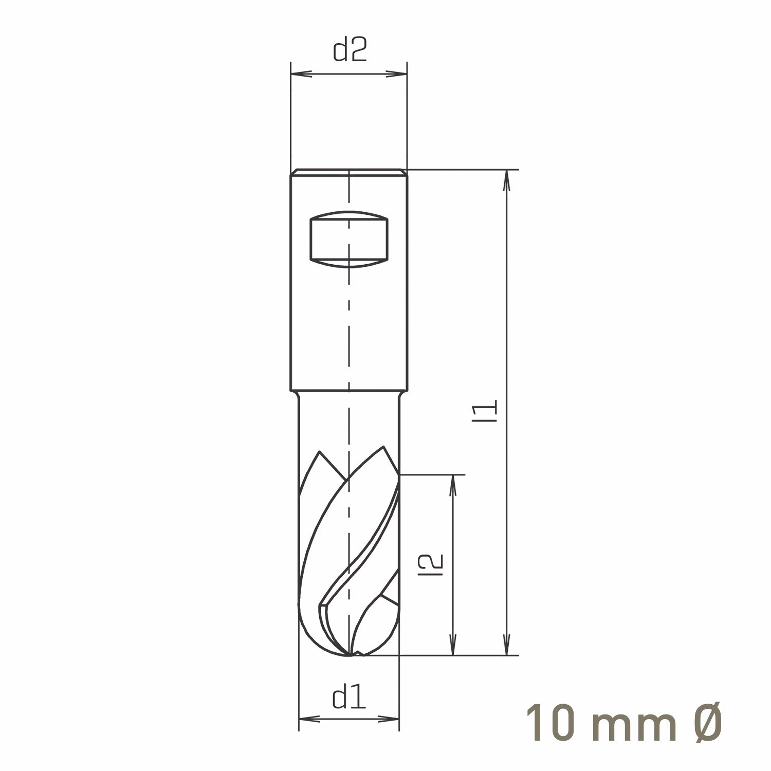 MAYKESTAG ALUNIT HSS-Co8 ball nose end mill 10mm short series</h3>