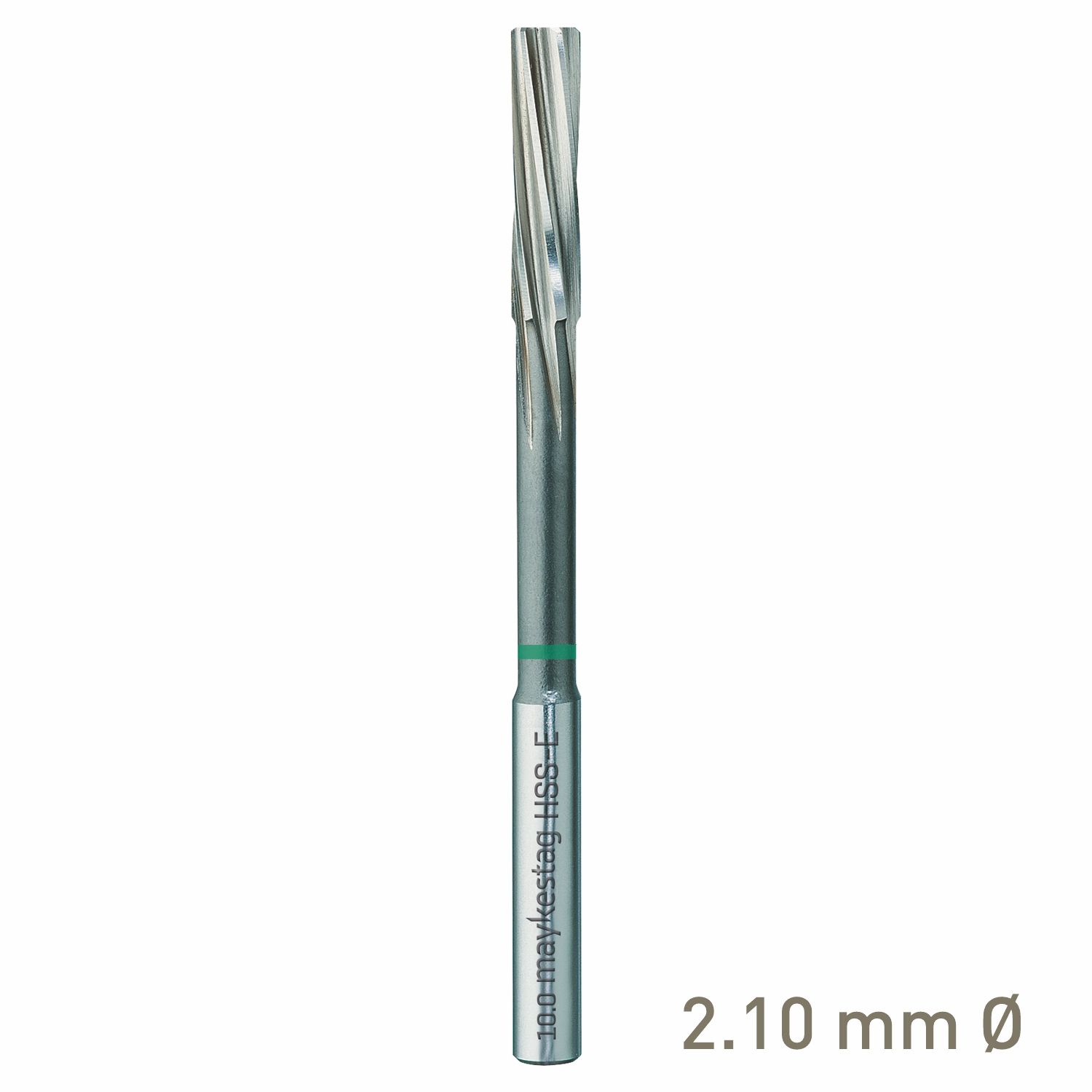MAYKESTAG HSS-E NC machine reamer 2.10mm H7 left-hand spiral