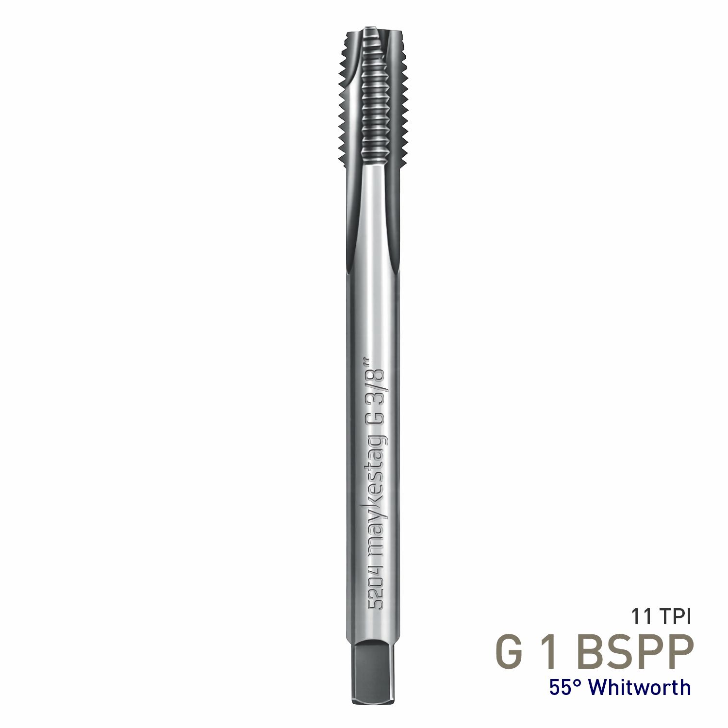 MAYKESTAG HSS-Co5 Machine Tap G 1 BSPP Straight Fluted Whitworth Pipe Thread