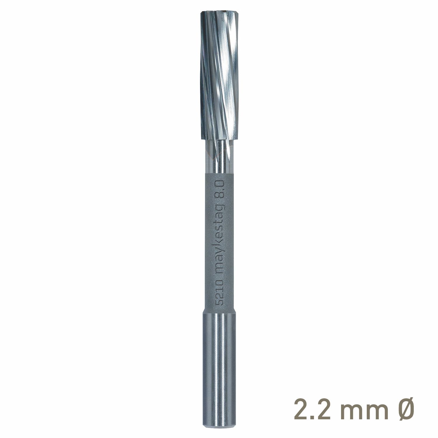 MAYKESTAG Solid Carbide NC Machine Reamer 2.2mm Left Hand Spiral H7 Form B