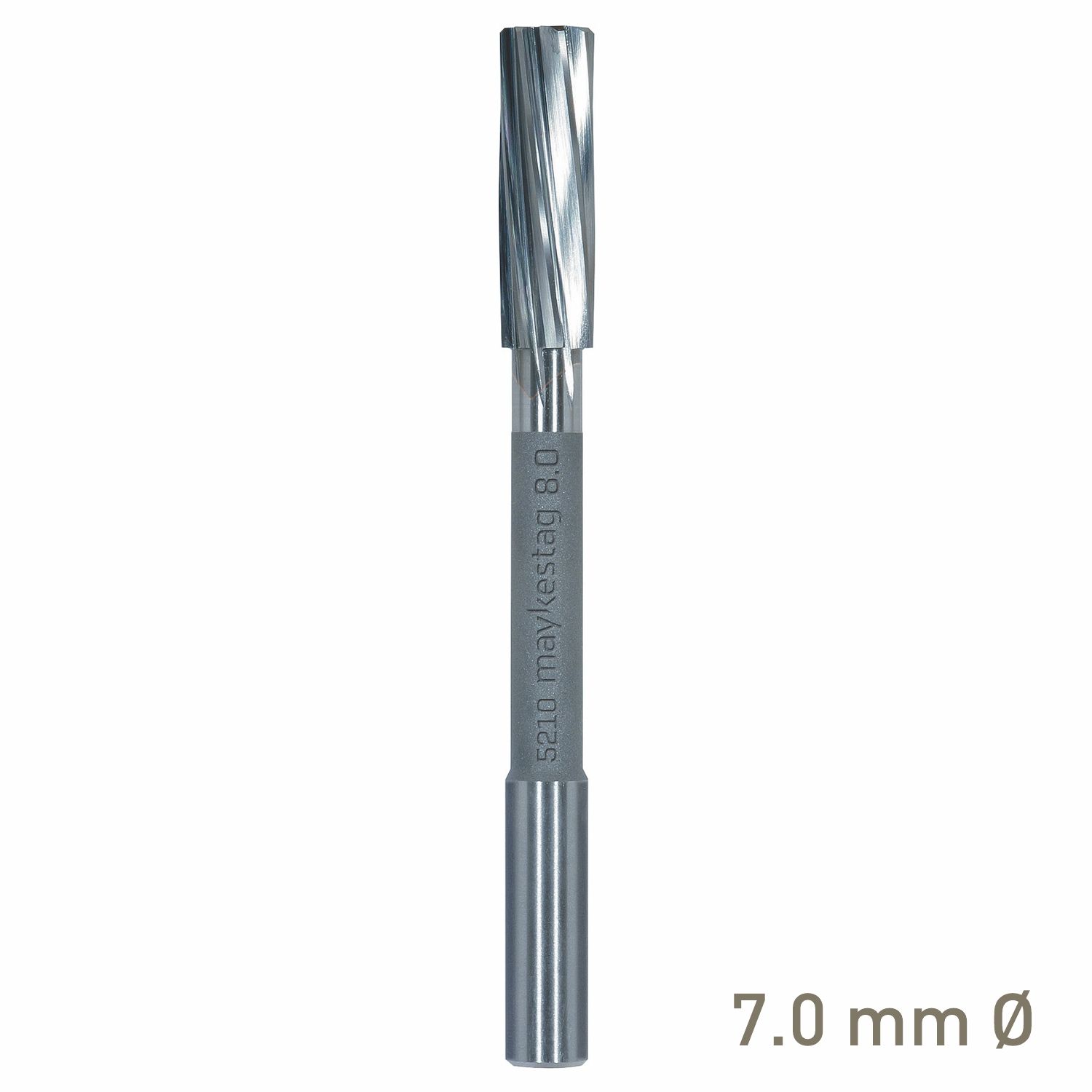 MAYKESTAG Solid Carbide NC Machine Reamer 7mm Left Hand Spiral H7 Form B