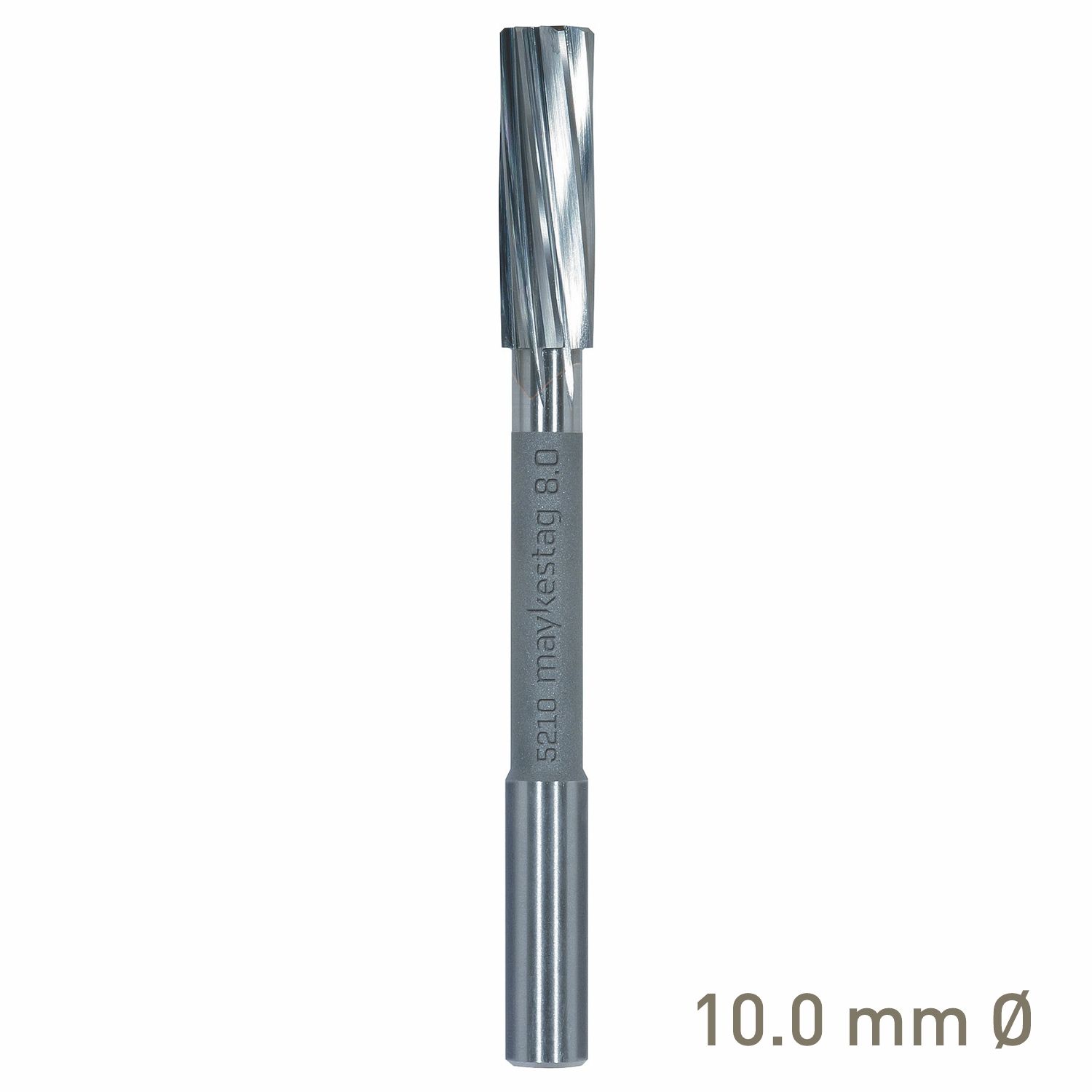MAYKESTAG Solid Carbide NC Machine Reamer 10mm Left Hand Spiral H7 Form B