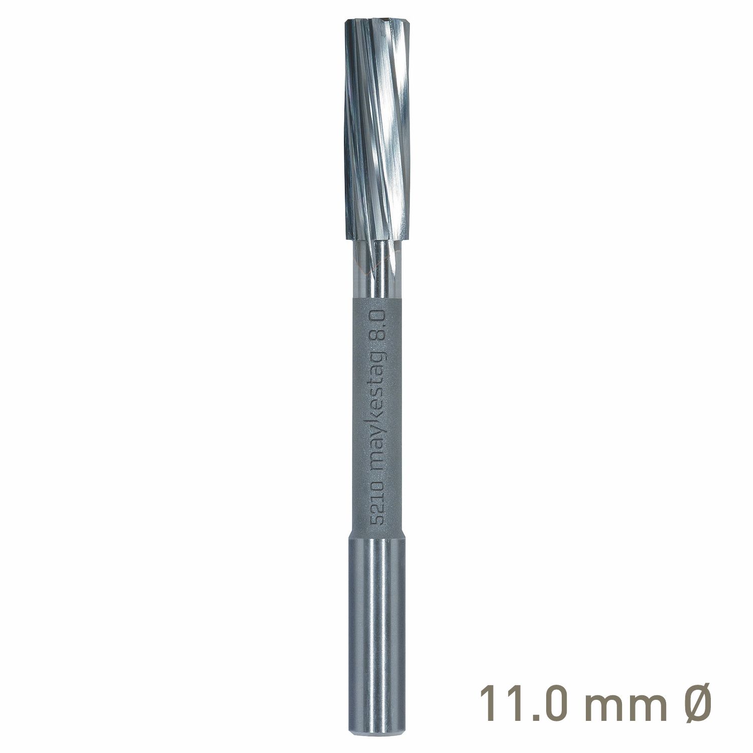 MAYKESTAG Solid Carbide NC Machine Reamer 11mm Left Hand Spiral H7 Form B