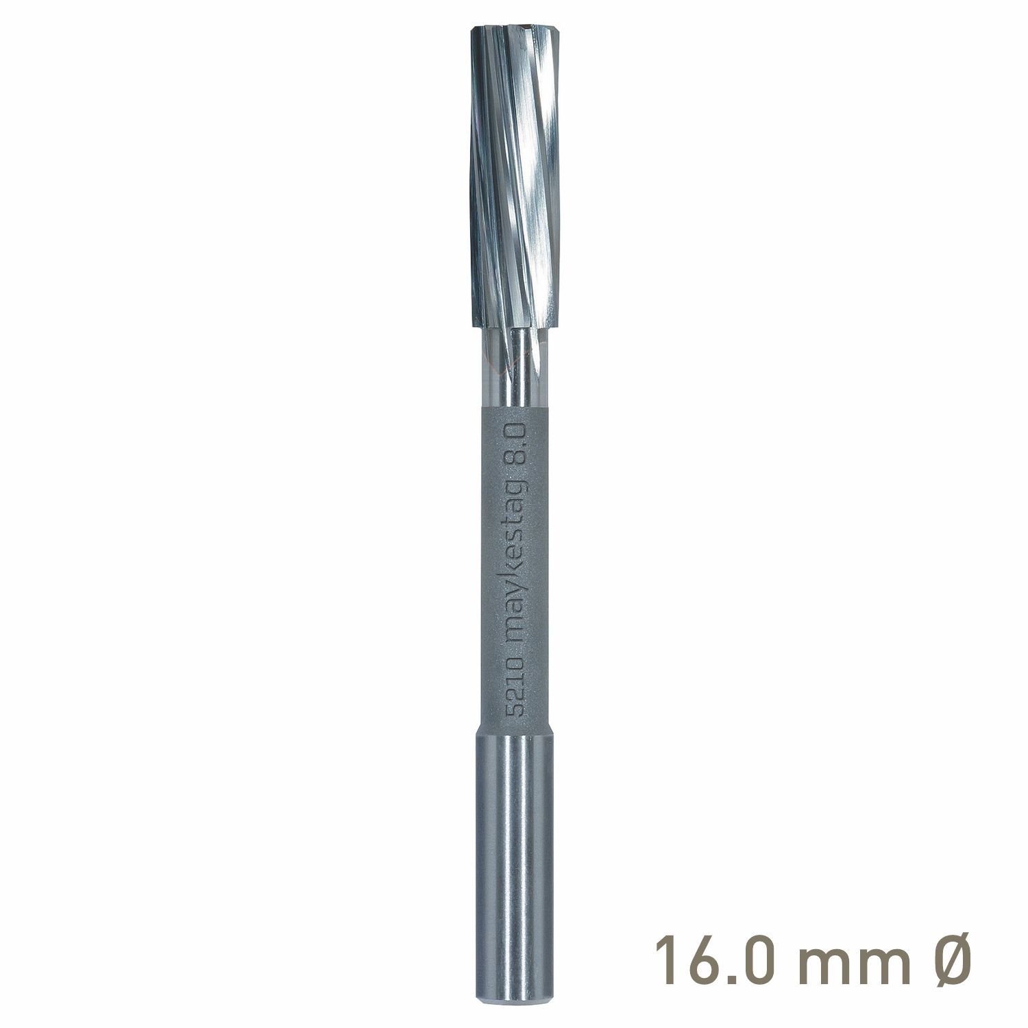 MAYKESTAG Solid Carbide NC Machine Reamer 16mm Left Hand Spiral H7 Form B