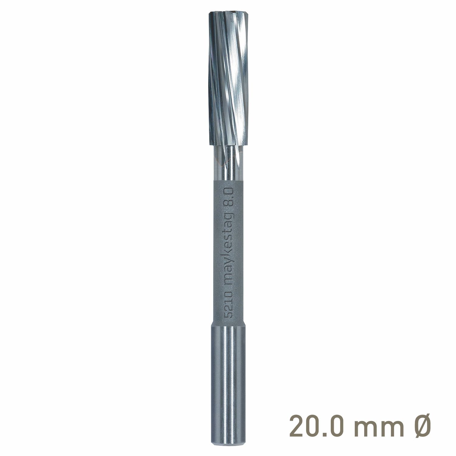 MAYKESTAG Solid Carbide NC Machine Reamer 20mm Left Hand Spiral H7 Form B