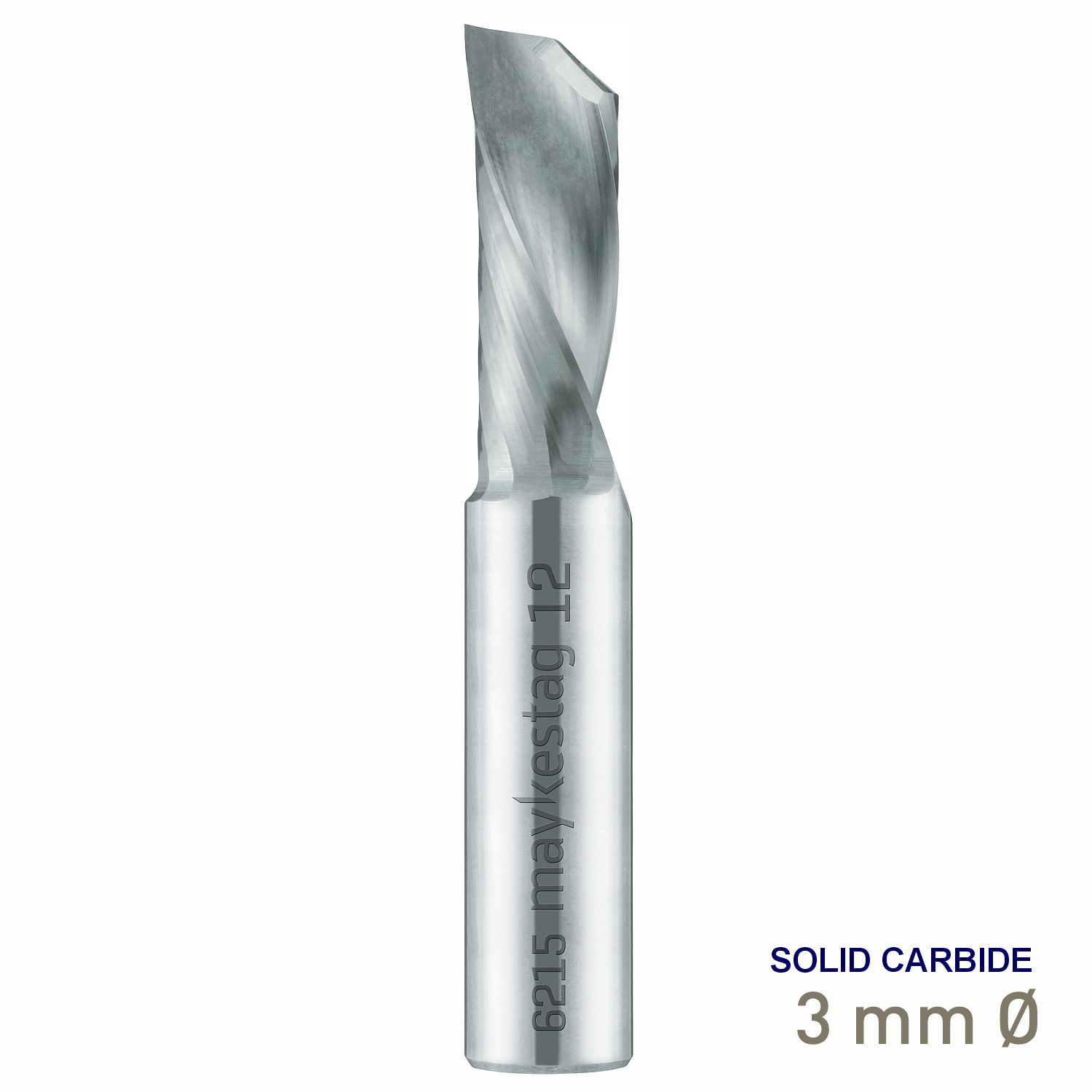 MAYKESTAG Solid Carbide 1-Flute End Mill Aluminium & Plastics 3.00mm Type W Left-Hand Spiral