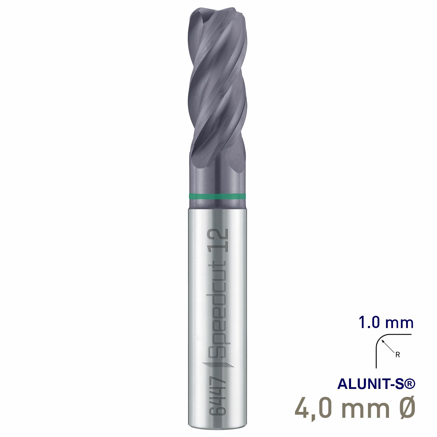 MAYKESTAG Solid Carbide Corner Radius End Mill 4mm R1 Speedcut Universal ALUNIT-S