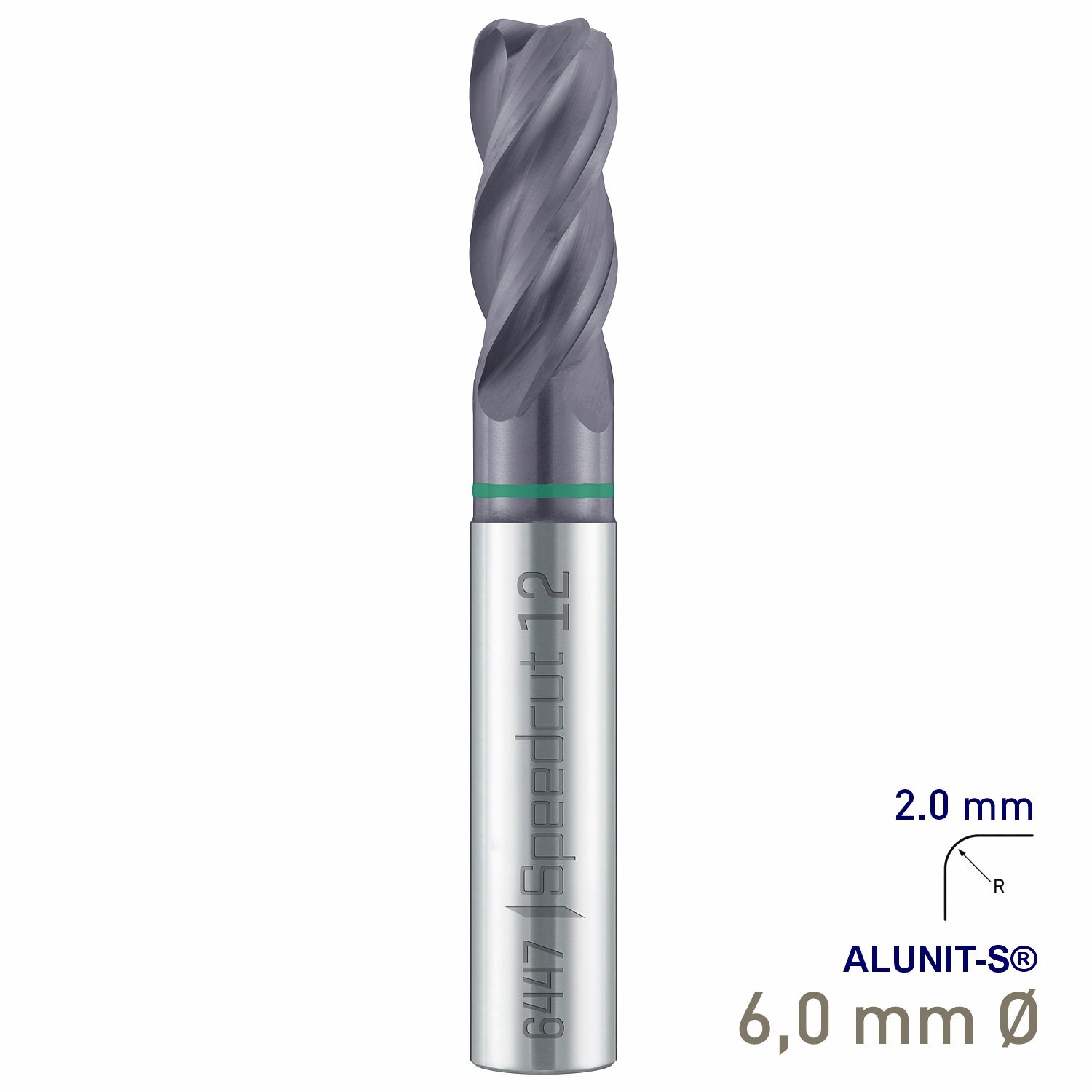 MAYKESTAG Solid Carbide Corner Radius End Mill 6mm R2 Speedcut Universal ALUNIT-S